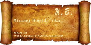 Micsey Boglárka névjegykártya